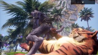 Insane Life - Intercourse Unshaved Tiger vs Bear - HD 3D Porn with Deephub
