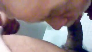 Watch this young guy's first time with a hairy ass and a hot load