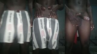 Cyferpee's solo play with his massive black cock