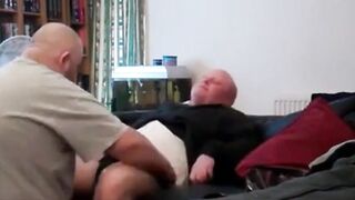 Hairy stud gets his big cock stuffed in a hot cumshot frenzy