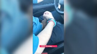 Hairy amateur masturbates in car with buddy and strokes his big cock until he cums