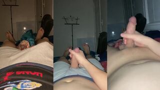 Smooth Mask Boy strokes his meaty rod in lingerie and gives a hot asian handjob