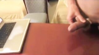 Hairy stud gets off on cumming and toys with his toys