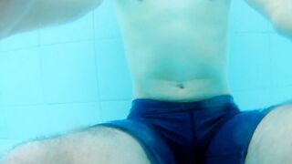 Watch this straight latino dude satisfy his insatiable thirst in the pool