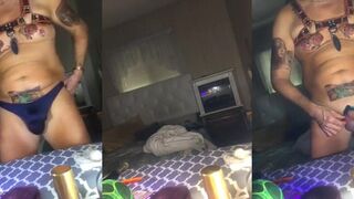 Stixx66 goes wild with his massive member and hairy twat in hot solo action