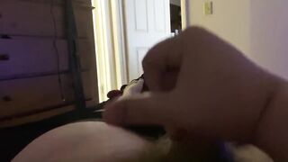 ManlyBearChris pleases himself with a big dick before giving a hot handjob and cumshot