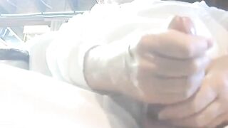 Watch a hairy grandpa give a steamy handjob to his solo hunk