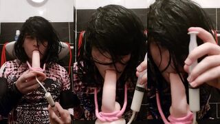 SamSerenexxx instructs his sissy friend to deepthroat, throatpie & cum hard