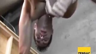Hairy guys get their asses pounded & cum hard while cumming together