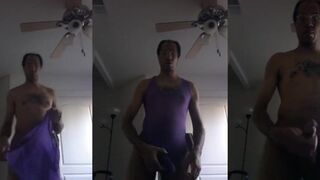 Mike Turtle strips and uncovers his black hairy ass for a cumshot