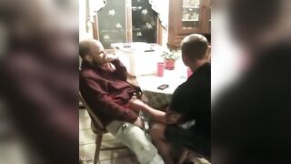 Hairy guy with a big dong gives a helping hand to a lucky young stud