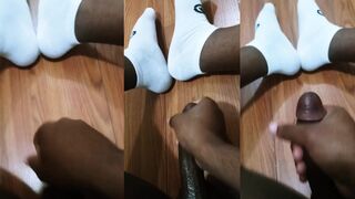 Wet and wild: A steamy footjob with a hung dude and his lucky buddy