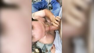 Amateur hunk takes on Woods' massive cock in wild anal sex frenzy