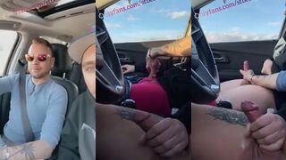 Stbcock's public handjob in a hairy, tattooed, and horny road trip