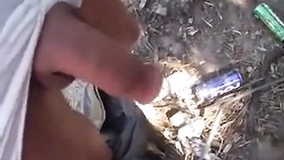 Amateur guy shows off his big dong & gives a hot handjob to a hot babe