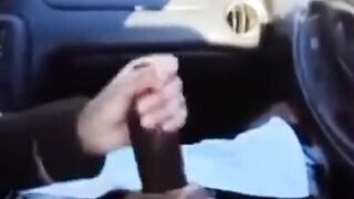 Homo BBC gives a car handjob to a lucky amateur