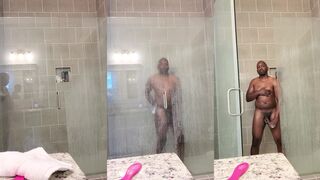 Naejed69's hairy black dude jerks off and masturbates to a cumshot on Beach