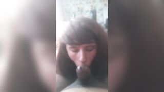 Sissy amateur enjoys BBC while wearing crossdressing outfit & gets a hot load