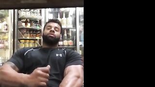Watch Black Guy stroke his big hairy rod and get a hot load of his own