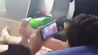 Watch me jerk off to my friend's hairy twink as he watches porn on webcam