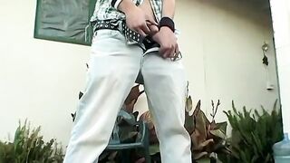 Queer folks urinating cut-offs and deepthroating banging gullet first-ever time Backyard Pissfest with Shane!