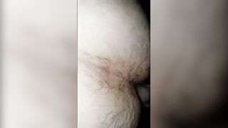 Kinky chubby lad gets his hairy ass drilled by a big dick in a hallway