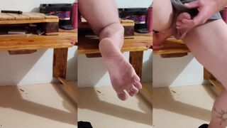 Lonely Mike Feet gives a wild footjob & cumshot to his horny family member