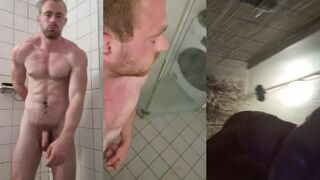 Watch Muscle guy masturbate in the bathroom and get a hot load