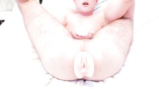 Petite lil Sissy Whore with FlesHLight in the Booty screams while jerking off to DildoRiderboy's massive