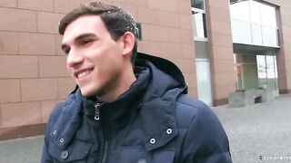 Euro stud bangs Czech hottie in public while he licks his balls and sucks his big dick