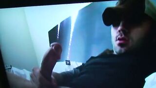 Two tattooed guys pump each other with rough sex & piercings in a wild pig-filled orgy