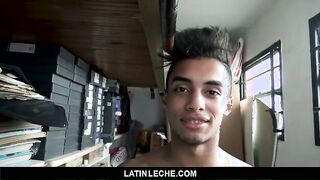 Watch this skinny Latina get a cumshot on his tattooed body in HD POV